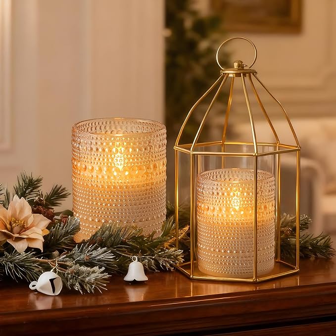 Dotted Glass Flameless Candles - Image 7