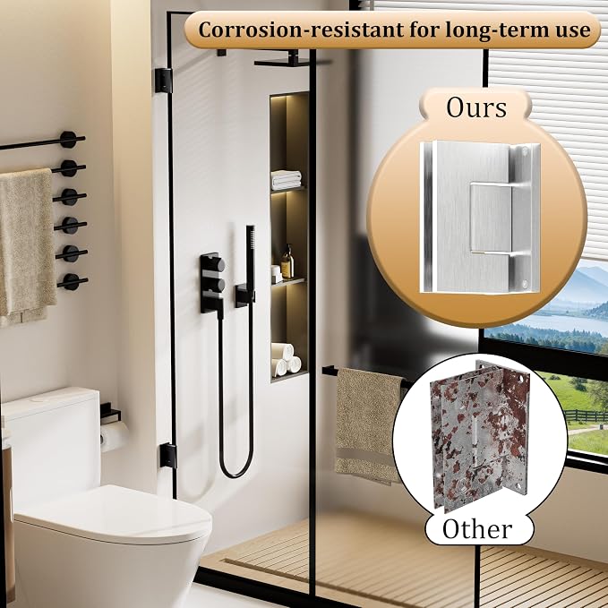 Alise Glass Shower Door Hinges, 90° Hinges - Image 5