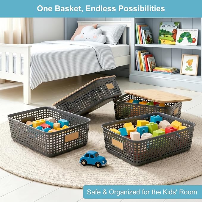 4 Pack Plastic Storage Bins - Image 4