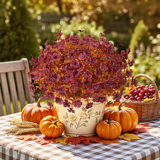Alupssuc 48 Bundles Artificial Fall Flowers, UV Resistant Faux Mums Porch | - Image 7