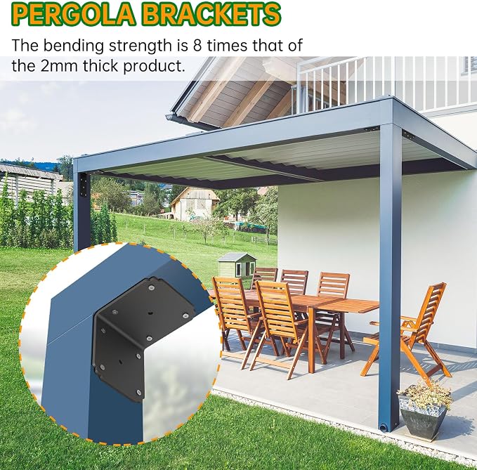 6x6x5 Pergola Brackets, Heavy Duty L Bracket - Image 5