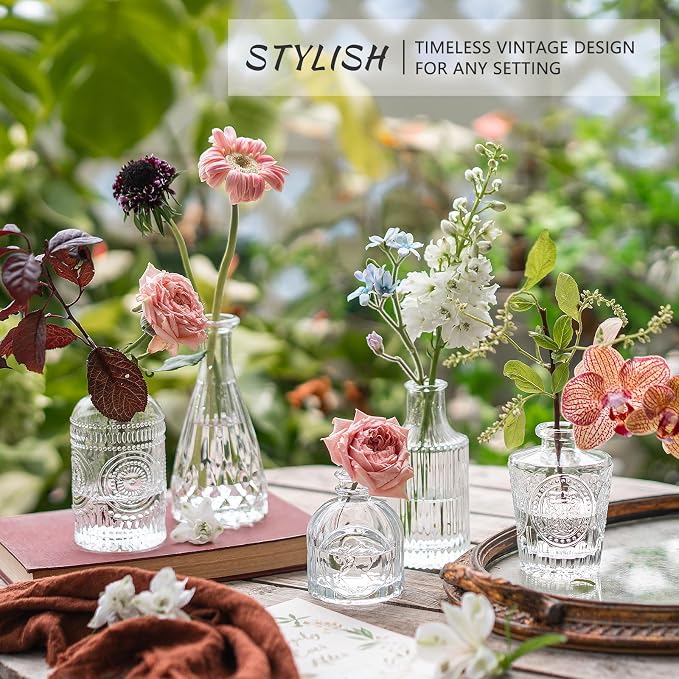 SUPMIND 5pcs Glass Bud Vase Set, Home Decor, Table Decoration, Baby Shower - Image 3