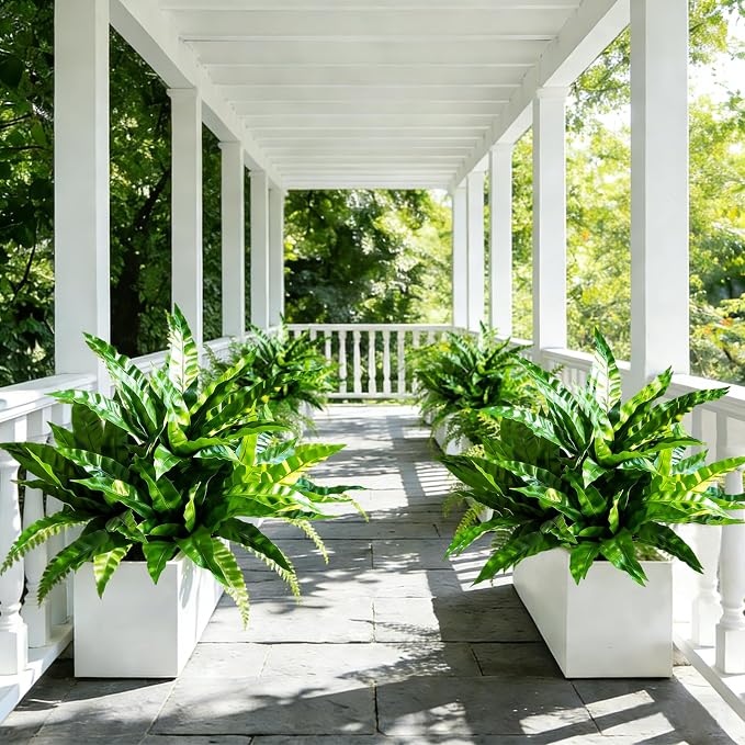Fake Ferns, Faux Outdoor Plants UV Resistant, 3D Real Touch Fake Plants Total - Image 8