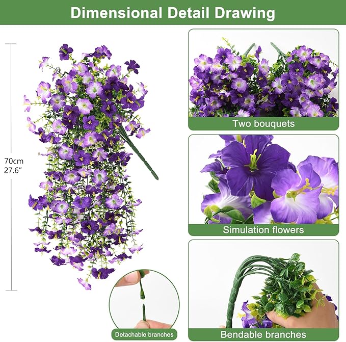 INQCMY Artificial Fake Flowers Plants - Image 2