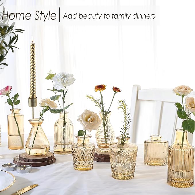 UPBUD Gold Glass Bud Vases Set of 36, Mini Flower Vase - Image 3