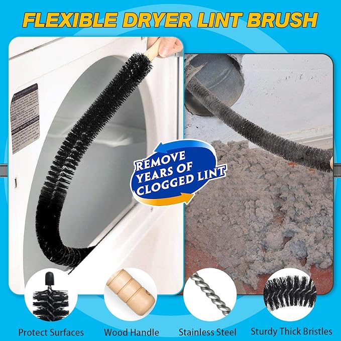 Sealegend 2 PCS Dryer Vent Cleaner Kit, Dryer Lint Vacuum Attachment&Brush - Image 6