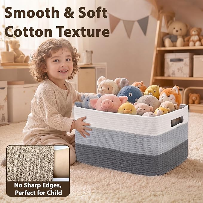 Optish 75L Large Woven Blanket Basket, Storage Basket - Image 4