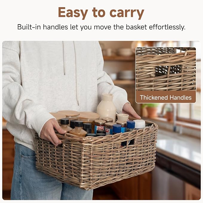 StorageWorks Pantry Baskets, Willow Storage Baskets - Image 3