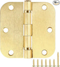 TDCHINGES Rounded Door Hinges Brushed Brass 3.5 Inch 5/8" Gold Lasting Mute | by TDCHINGES