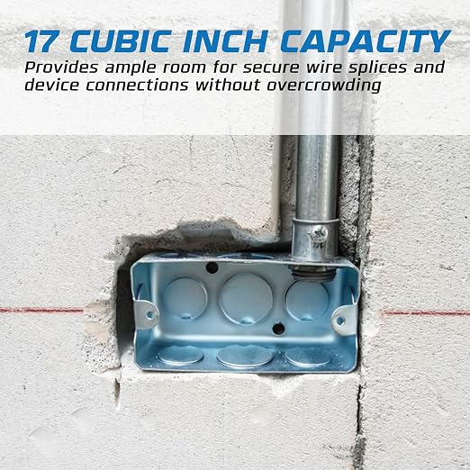 4 Pack - 4x2” Rectangle Steel Electrical Box| 2-1/8" Deep Box - Image 4