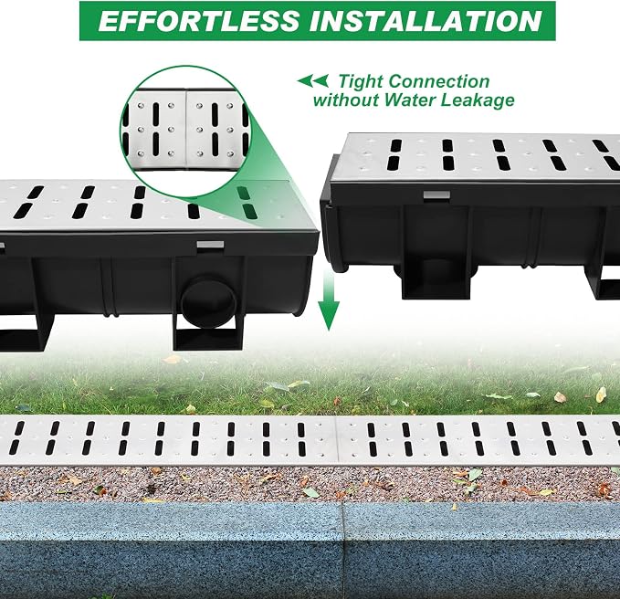 3 Set Black Driveway Channel Drain - Image 5
