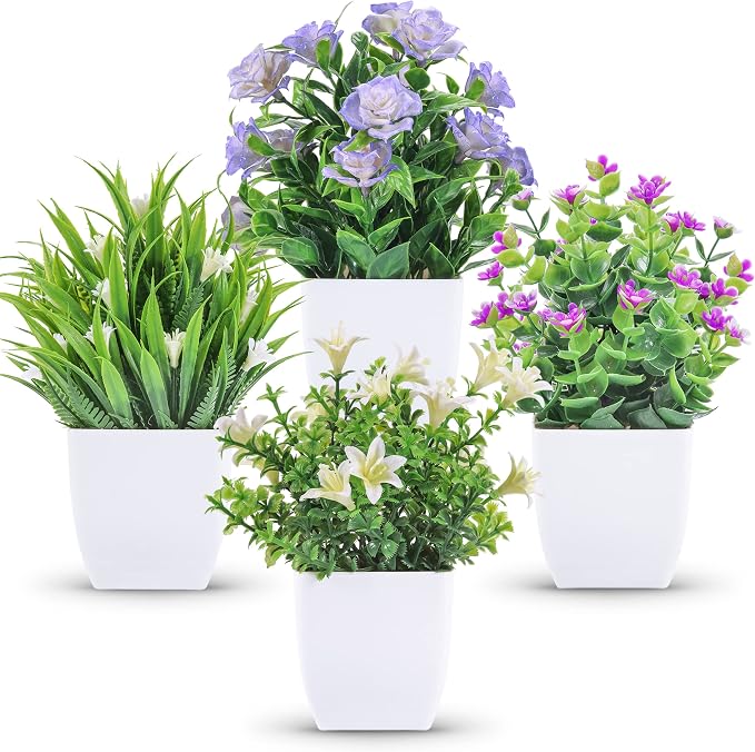 Der Rose 4 Pack Small Fake Plants by DerRose