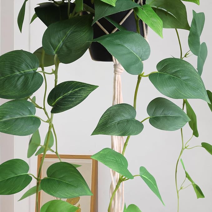 alyptus Fake Hanging Plants Artificial Decor Indoor Realistic Silk Devil's Ivy - Image 6