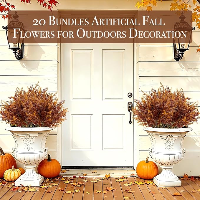 TURNMEON 20 Bundles Artificial Fall Flowers - Image 4