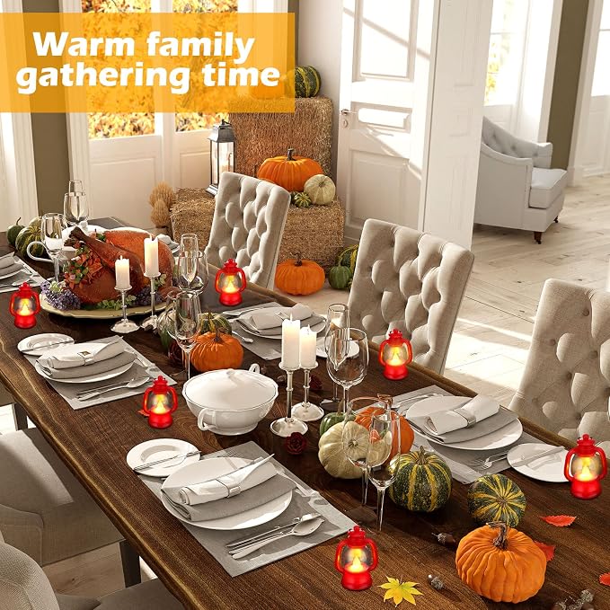 Ferraycle 12 Pcs Mini Lanterns 4 Inch Red Lamp Table Decor | Western Cowboy - Image 4