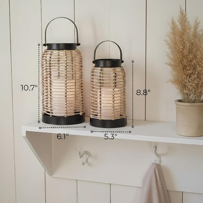 Natural Rattan Boho Lanterns - Image 5