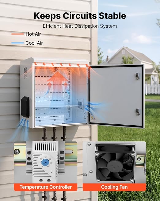 VEVOR Outdoor Electrical Box, Cold-Rolled Steel, Electrical Junction Box - Image 3