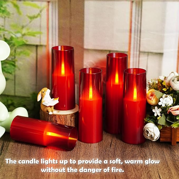 kakoya Flameless LED Candles Upgraded Realistic Flickering Flame, LED Pillar - Image 2