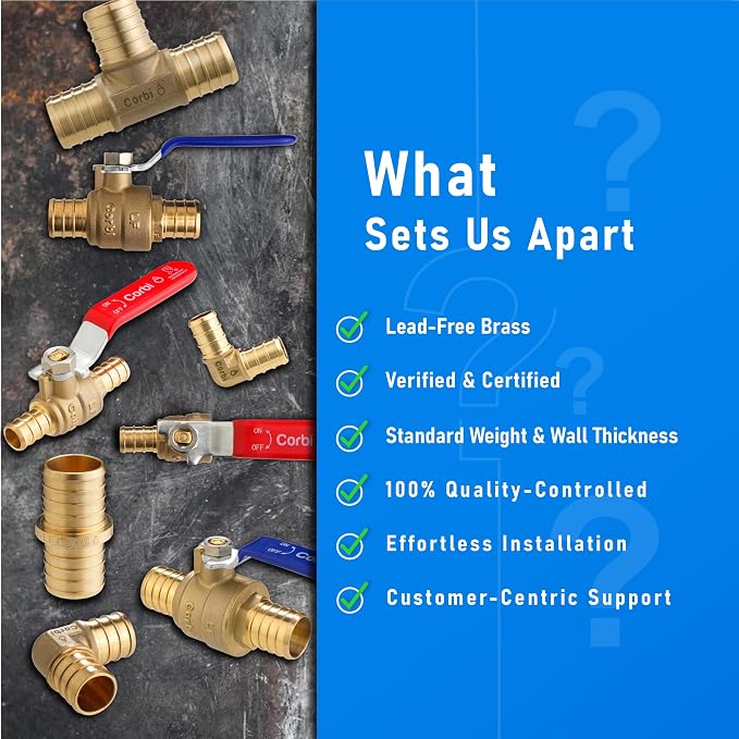 1 INCH PEX-B Ball Valves, Lead-Free Brass Full Port Shut-Off Valve - Image 8