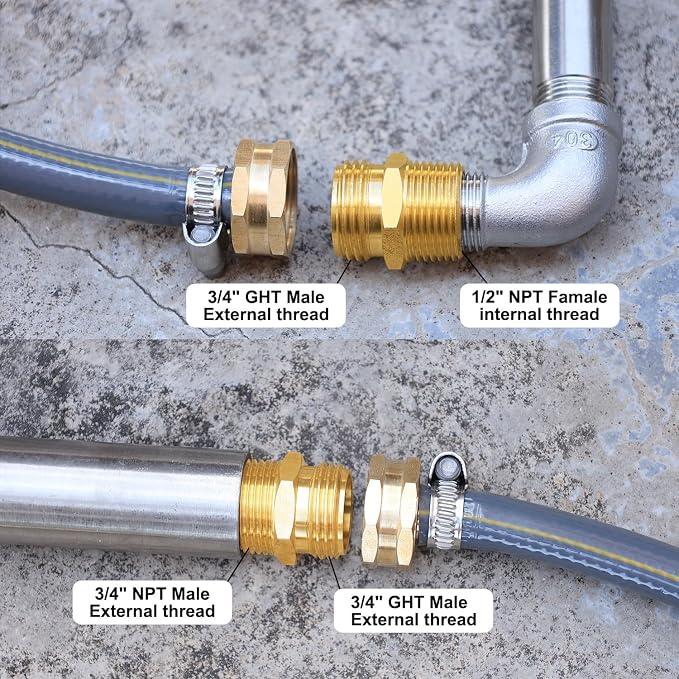 3/4 NPT to 3/4 GHT Garden Hose Adapter - Image 5
