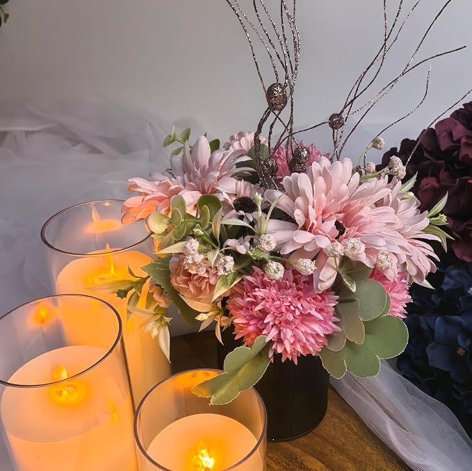 Hot Pink & Rose Gold Artificial Flowers Table Centerpieces | Set of 6 Pre-made - Image 9