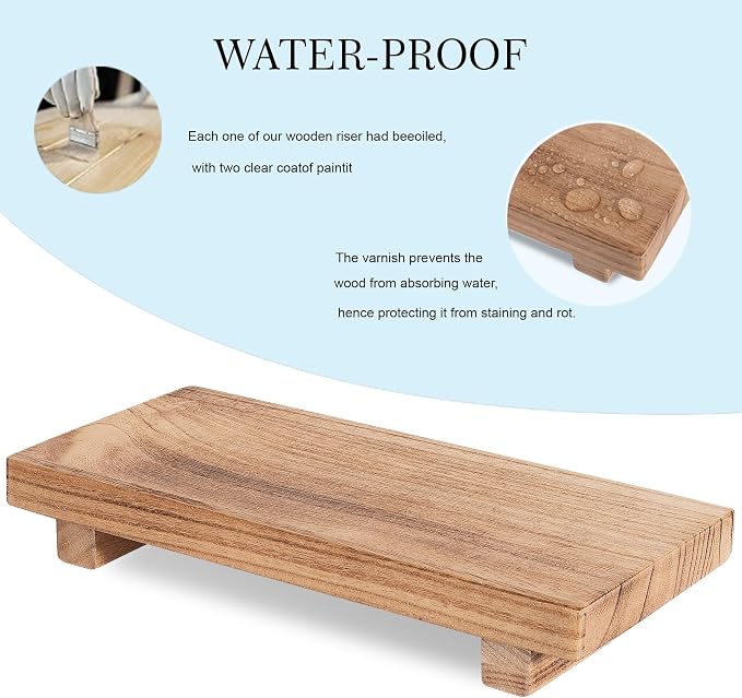 Wood Bathroom Tray Farmhouse Decor Kitchen Soap Holder, Lightweight, Easy Clean - Image 4