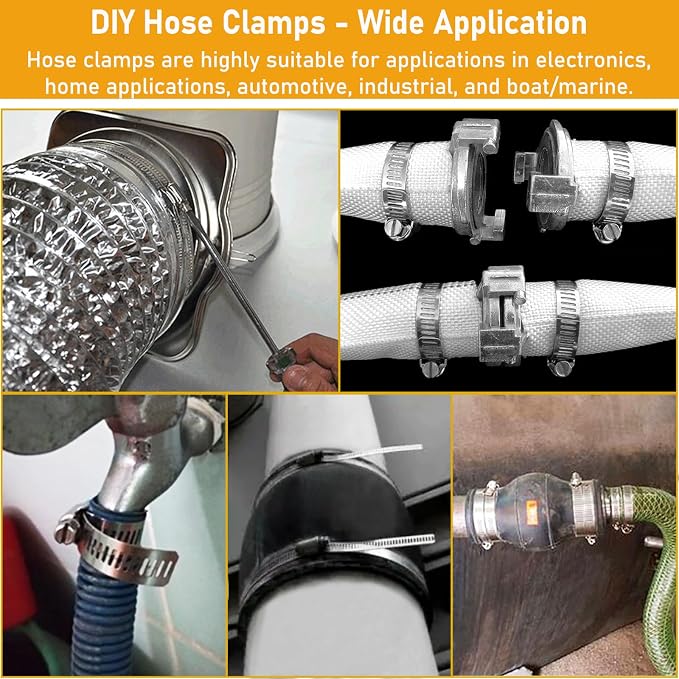 Hose Clamps Stainless Steel, Hose Clamp Assortment Kit, 32.81FT DIY Large - Image 5