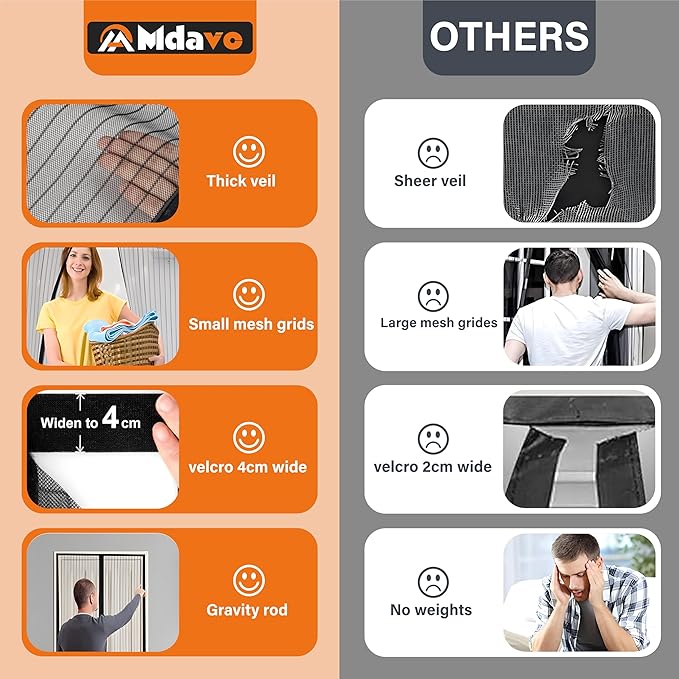 Magnetic Screen Door, Screen Door Mesh, Keep Bugs Out, Easy Install Works - Image 4