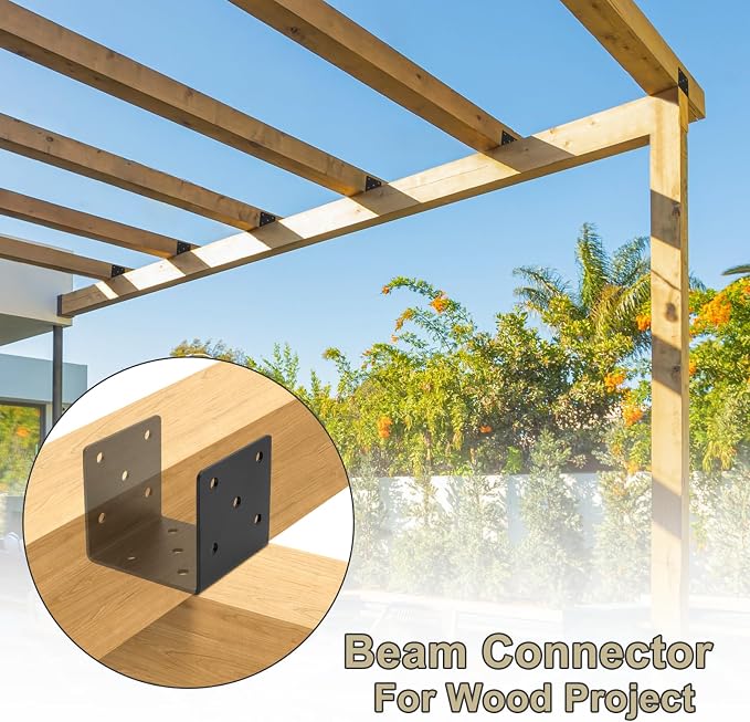 4x4 Concrete Post Base 4Pcs, Post Anchor Connector, 3mm Thick | Joist Hanger - Image 3