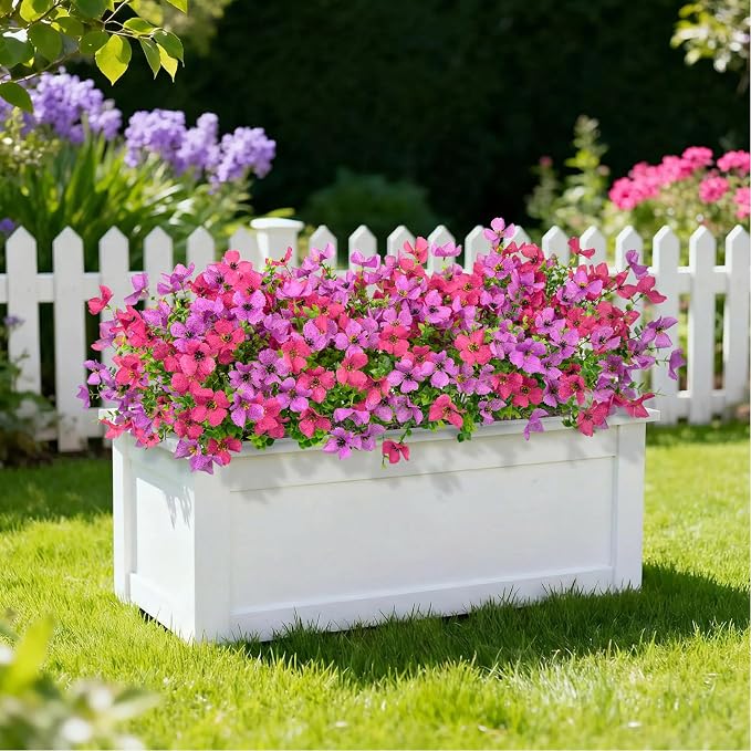 16 Pcs Artificial Flowers for Outdoors Decor, silk flowers, faux plastic plants - Image 5