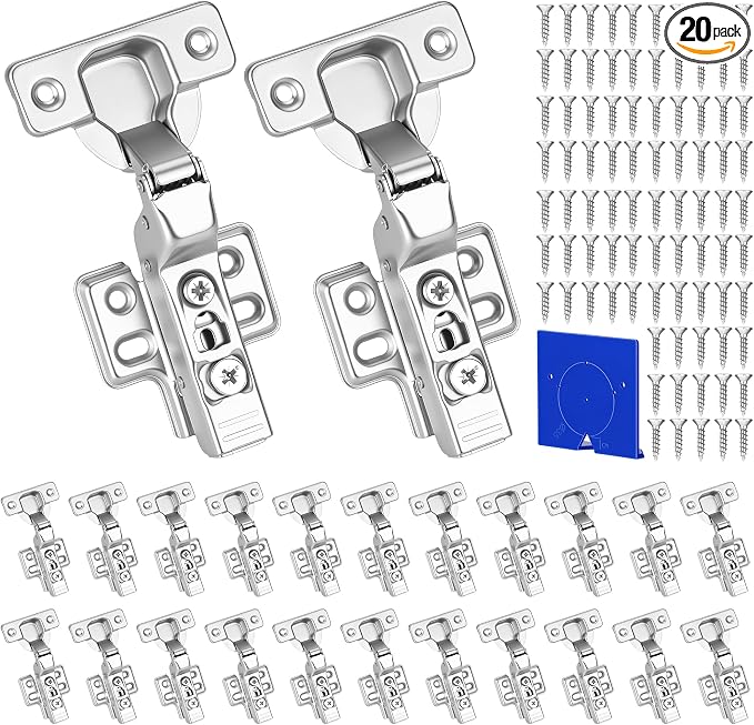 20 Pack Soft Close Inset Cabinet Door Hinges by KONIGEEHRE