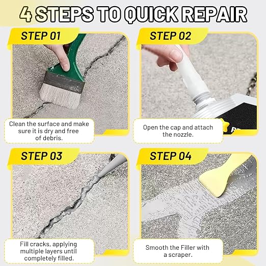 Concrete Crack Filler, 9LB Waterproof Self Leveling Cement Crack Filler | Slab - Image 5