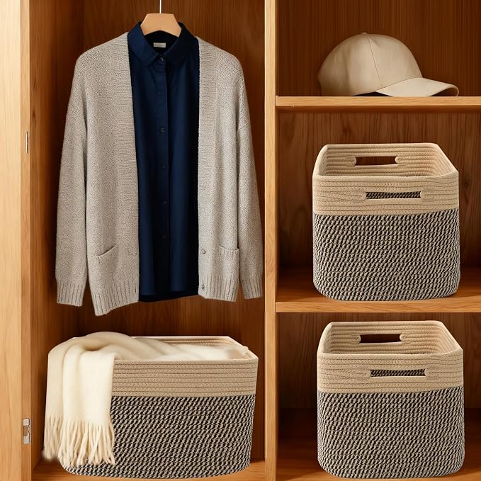 3 Pack Woven Baskets, Storage Baskets - Image 8