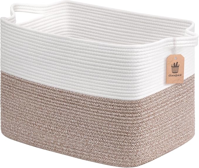 Goodpick 50L Large Woven Storage Basket, Cotton Rope Baskets by Goodpick