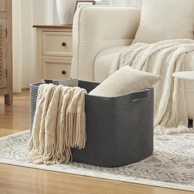 OIASKET 95L Extra Large Blanket Basket, Nursery Blanket Storage - Image 3