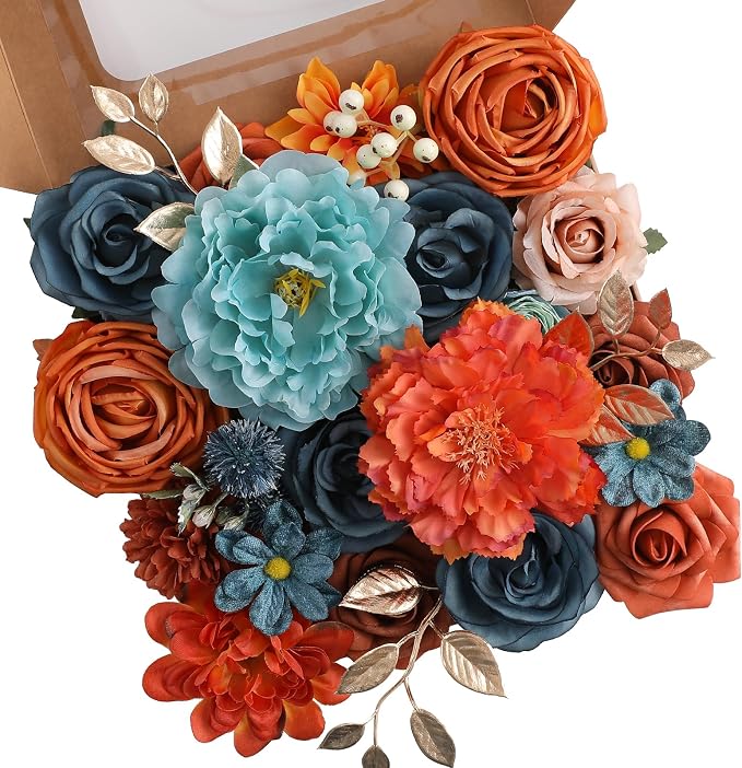 Artificial Flowers Fake Rose Flowers Dahlia by FloweroyalCrafts