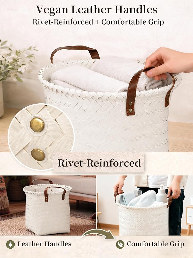 Wicker Storage Baskets, 4 Pack Woven Baskets - Image 5