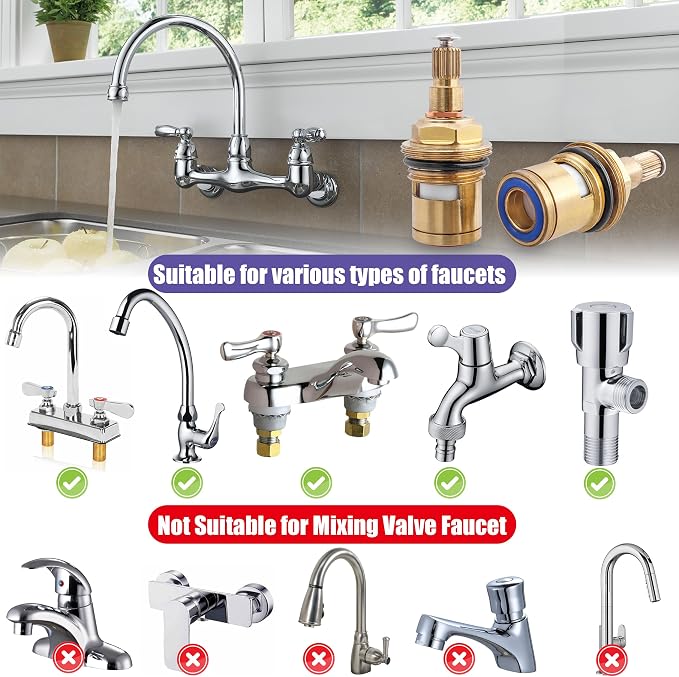 Yakamoz Brass Ceramic Faucet Cartridge, durable ceramic disc, smooth quarter - Image 6