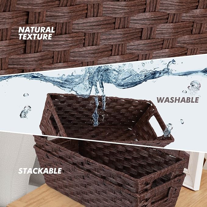 Onlytak Plastic Wicker Storage Baskets - Image 3