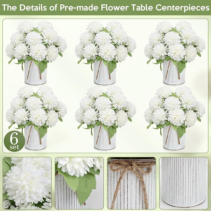6 Set Pre-Made Flower Table Centerpieces - Image 5