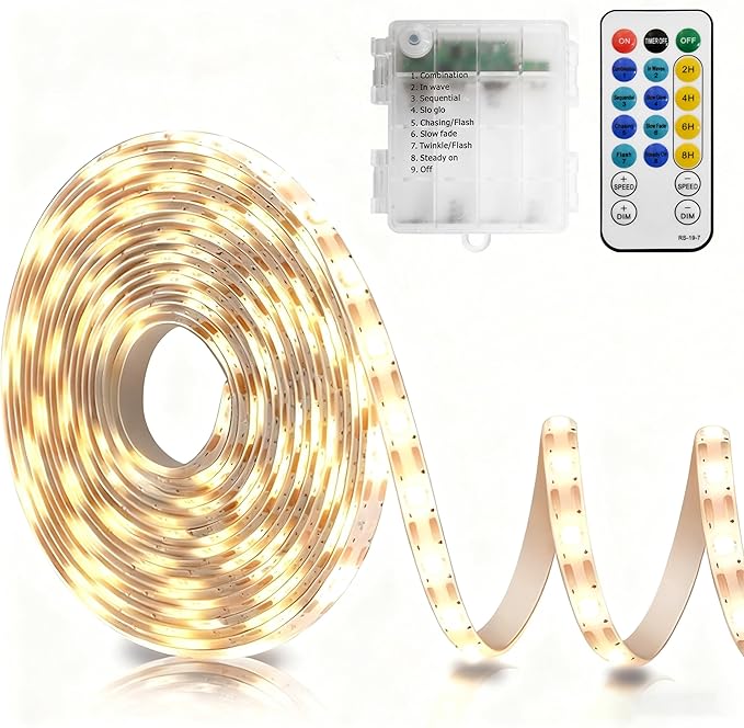 echosari Strip Lights Battery Operated 16.5Ft by echosari