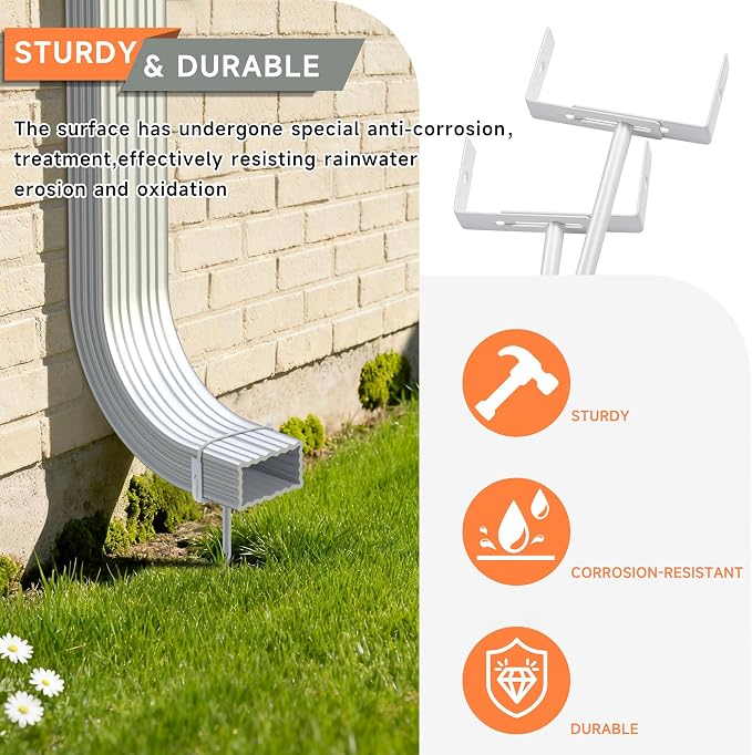 White Rainwater Downspout Bracket - Image 4