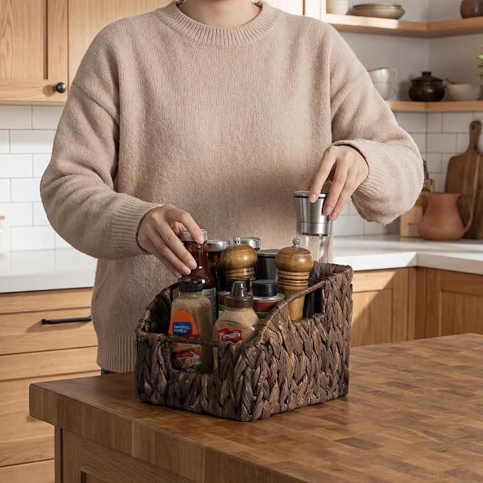 StorageWorks Pantry Baskets for Organizing, Handwoven Brown Baskets, Wicker - Image 6