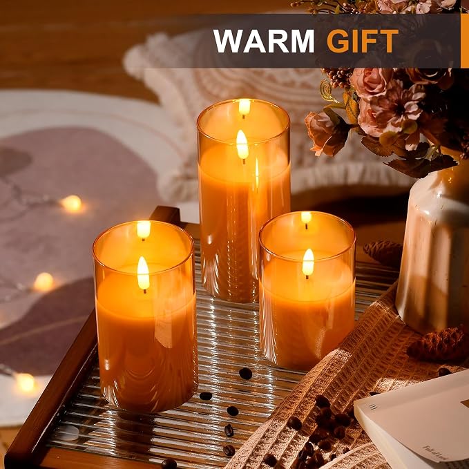 Tyawon Glass Battery Operated LED Flameless Candles - Image 7