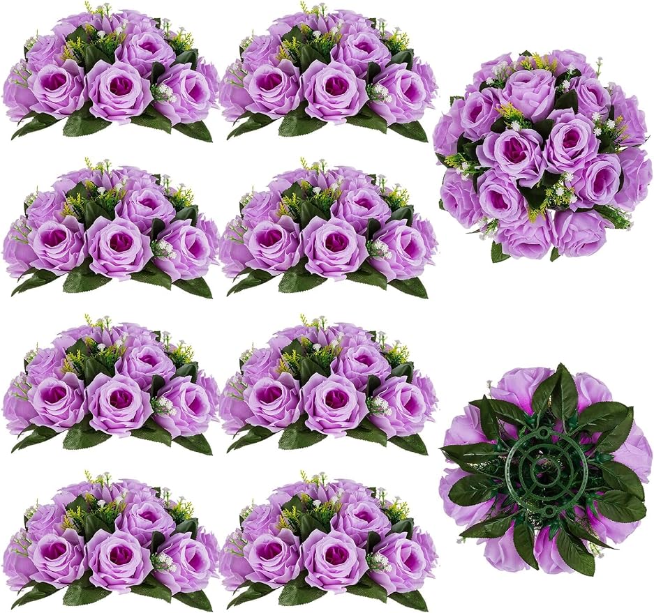 BLOSMON Flower Balls Wedding Rose Centerpieces: 10 Pcs Lilac Fake Flowers Lilac by Blosmon