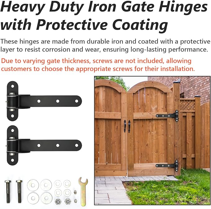 2 Pack Heavy Duty Gate Hinges, 1000 lbs Capacity | 13"Door Hinges - Image 5