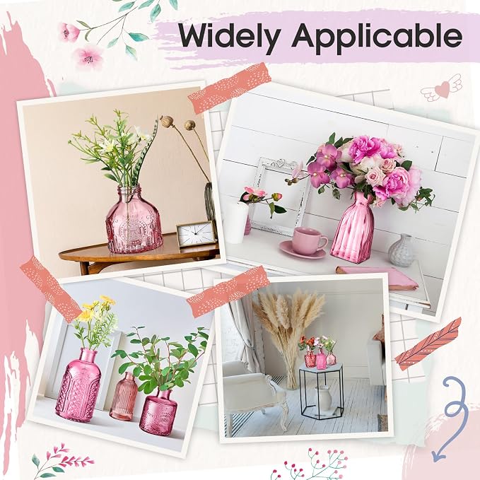 Yaomiao 30 Pcs Glass Bud Vases Centerpieces, Mini Colored Flower Vase - Image 3