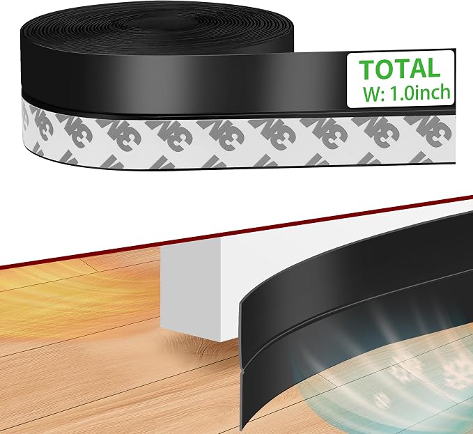 Door Weather Stripping Seal Strip, 1.0 in Black Door Draft Stopper | Weather by WigtdaWeatherStripping
