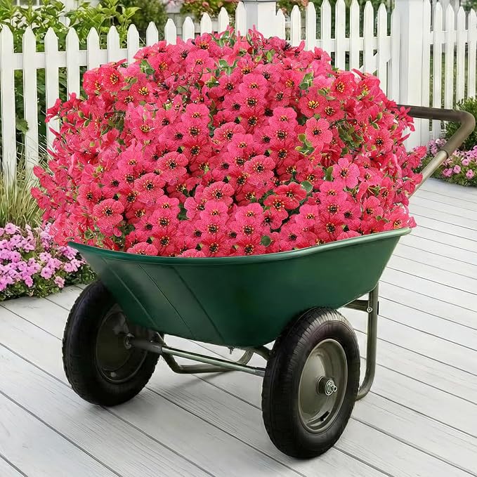13 Bundles Artificial Flowers for Outdoors Summer Decoration | Silk Realistic - Image 3