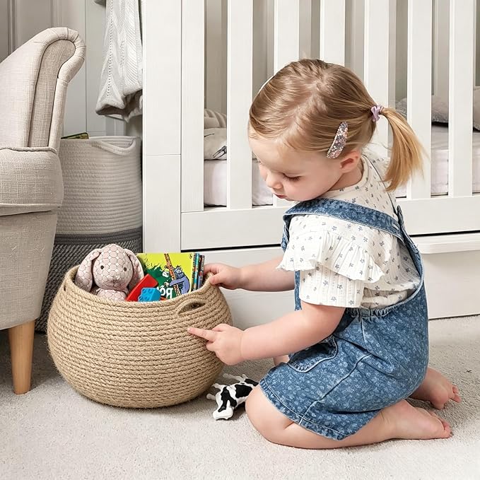 Goodpick Round Small Wicker Storage Basket - Image 2
